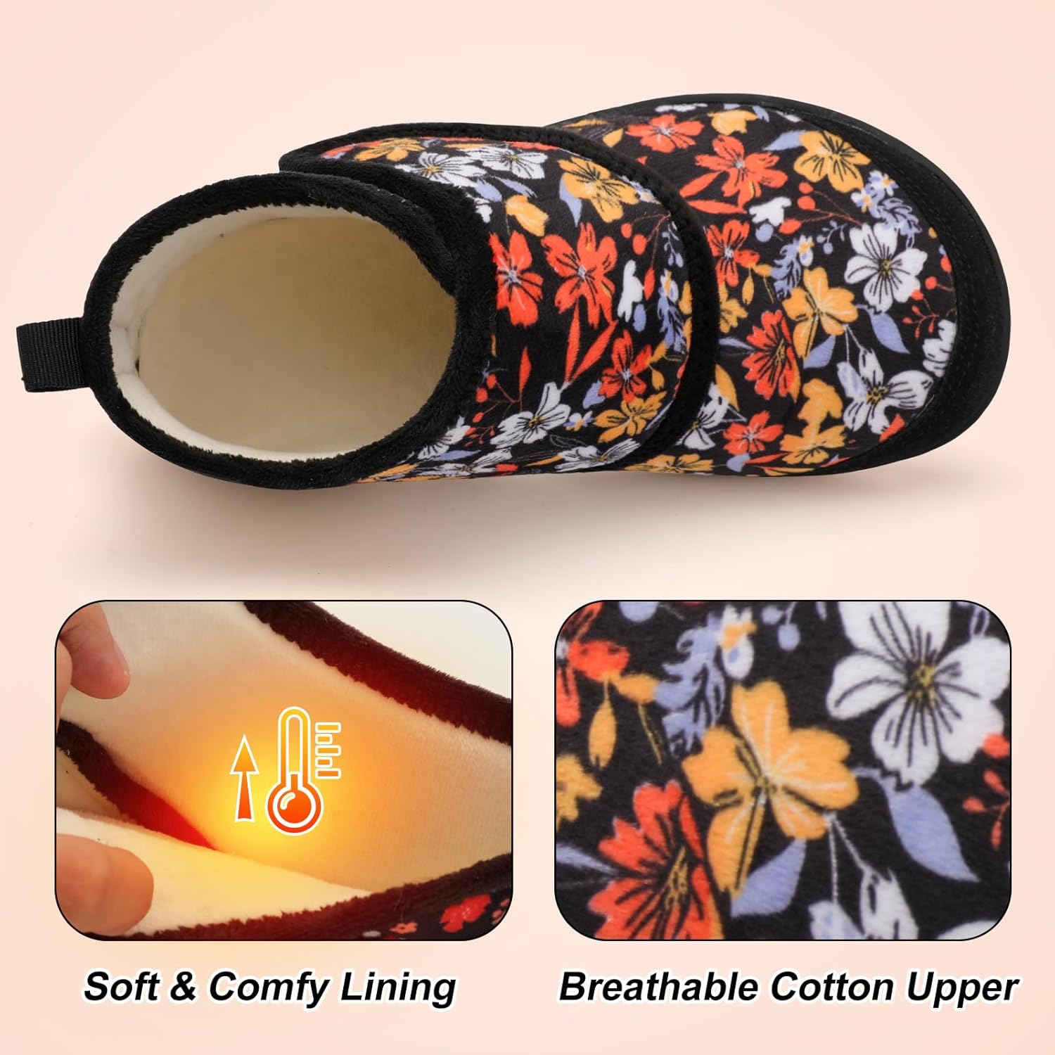 LeIsfIt Slipper Boots for Women Wide Warm House Shoes Non-slip Diabetic Winter Shoes Adjustable Bootie Slippers for Indoor & Outdoor - Image 7