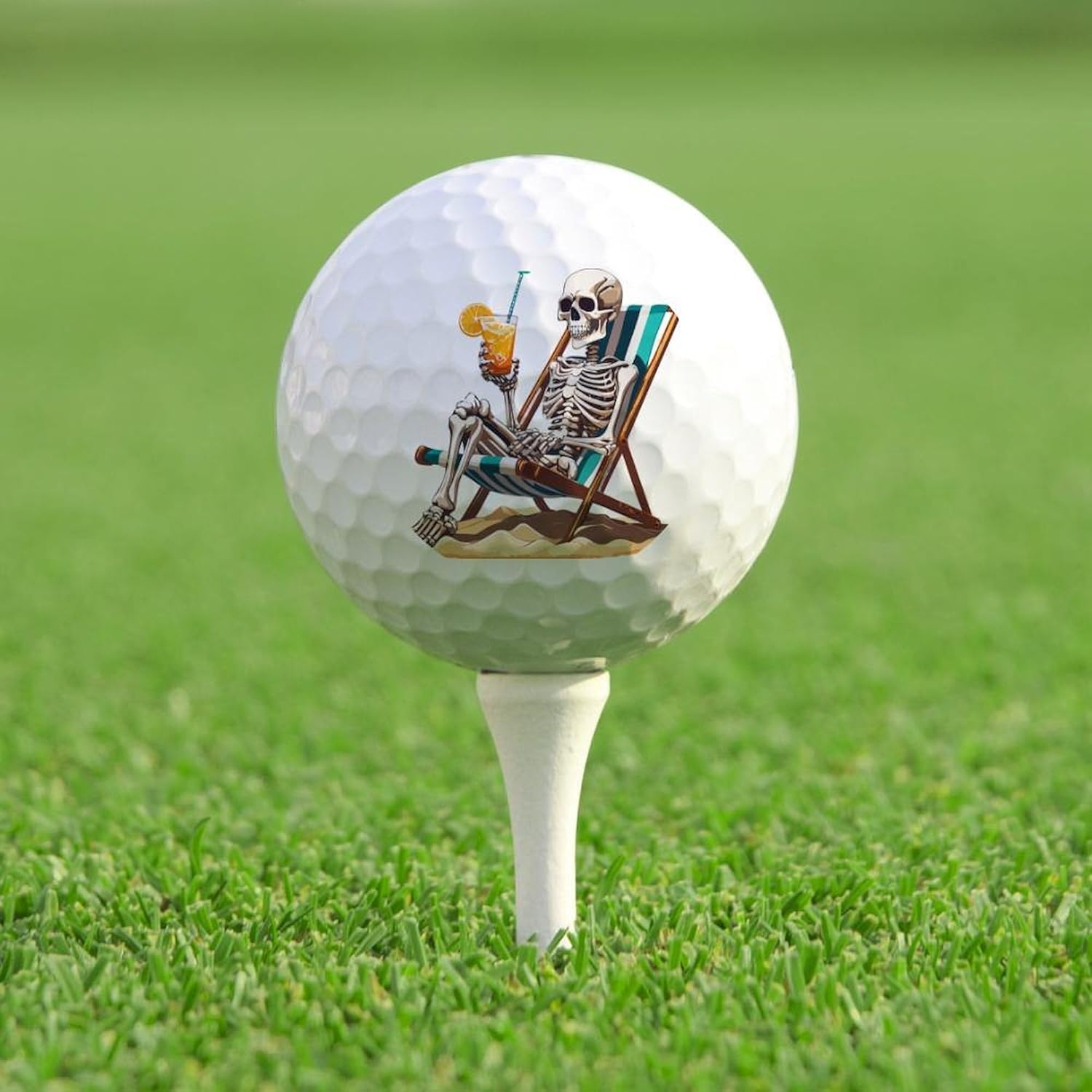 CafePress Tropical Beach Summerween Skeleton Novelty Golf Balls (Pk of 12)