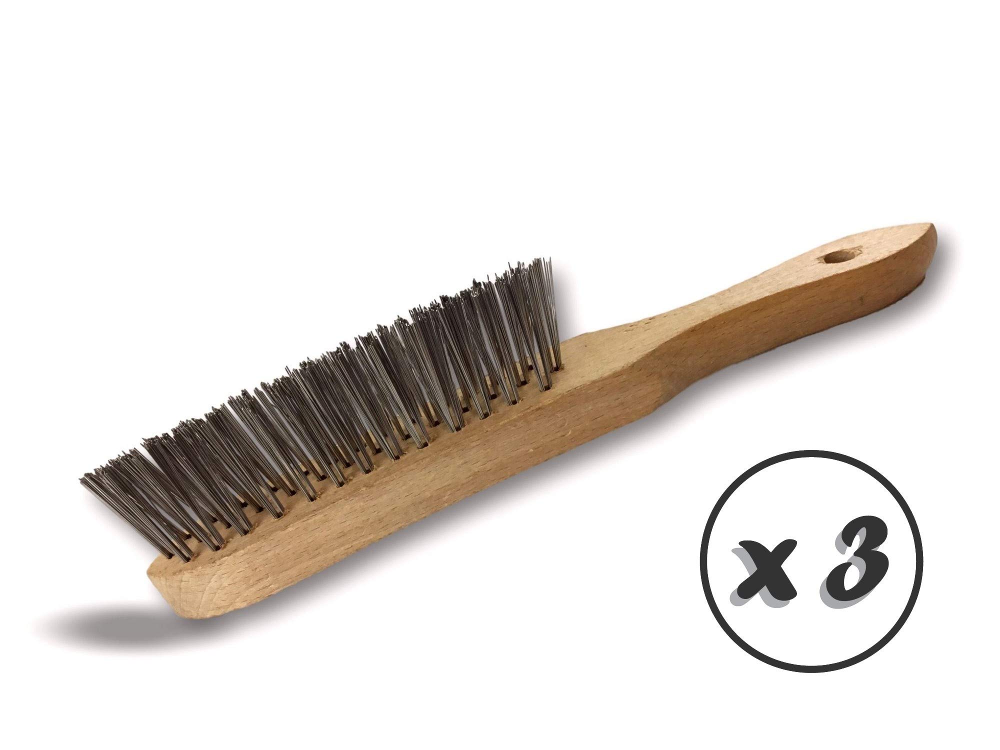 Metalowa szczotka do spawania kątowego | Zestaw 3 | Wypełniacz drutu ze stali nierdzewnej 40 mm | Profesjonalna wersja | Szczotkowanie usuwanie rdzy | Kibros 32SDI3bx3