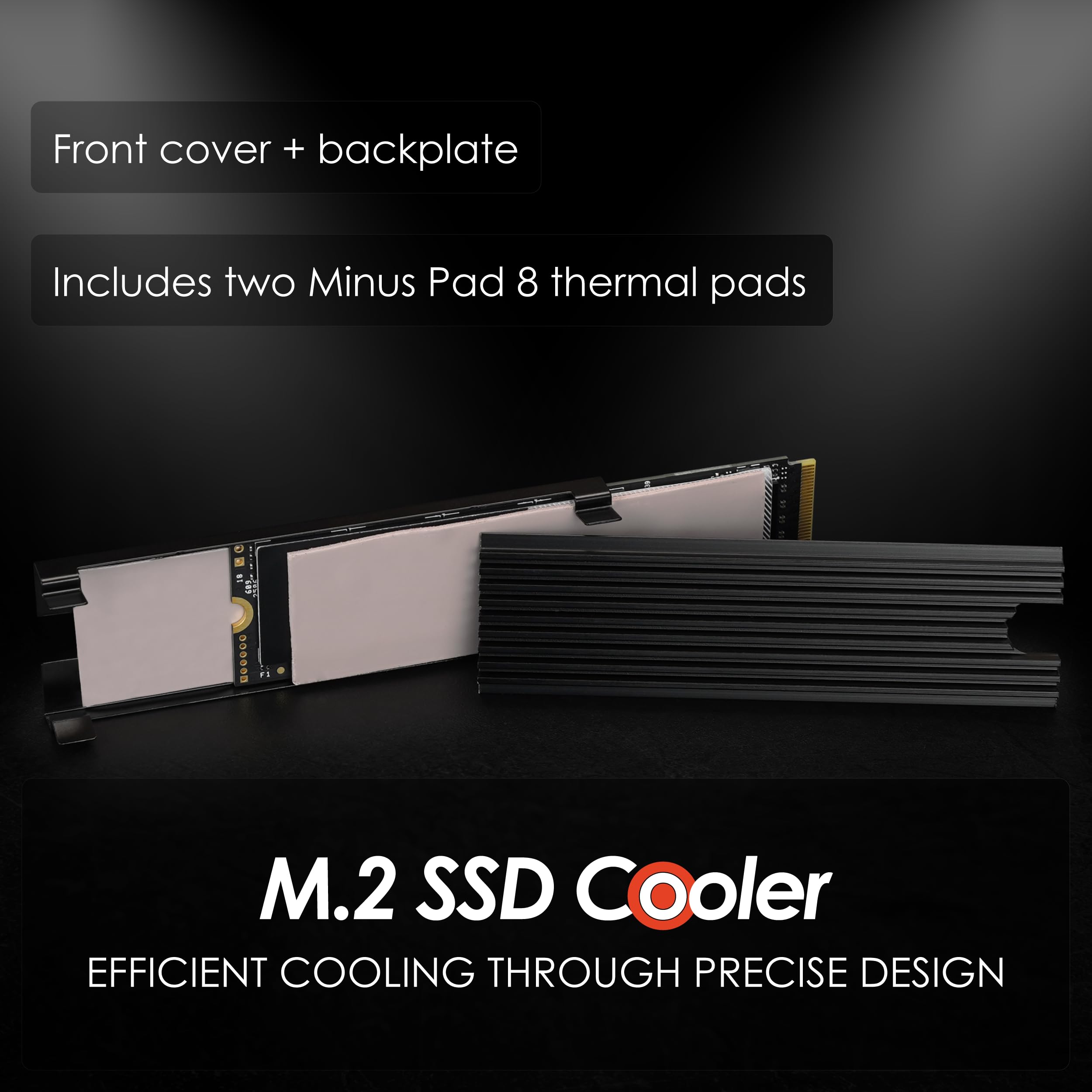 Thermal Grizzly M.2 SSD chłodnica termiczna - 2 x podkładka termiczna, estetyczny czarny kolor, radiator SD