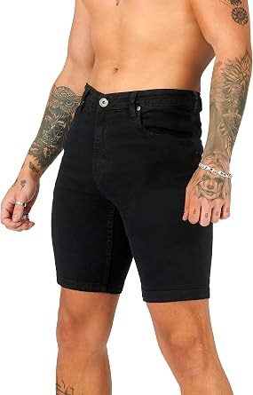JMOJO Denim Shorts Men - 5-Pockets Design for Summer Blue Jean Shorts Men Slim Fit - Casual Stretch Black Mens Jean Shorts