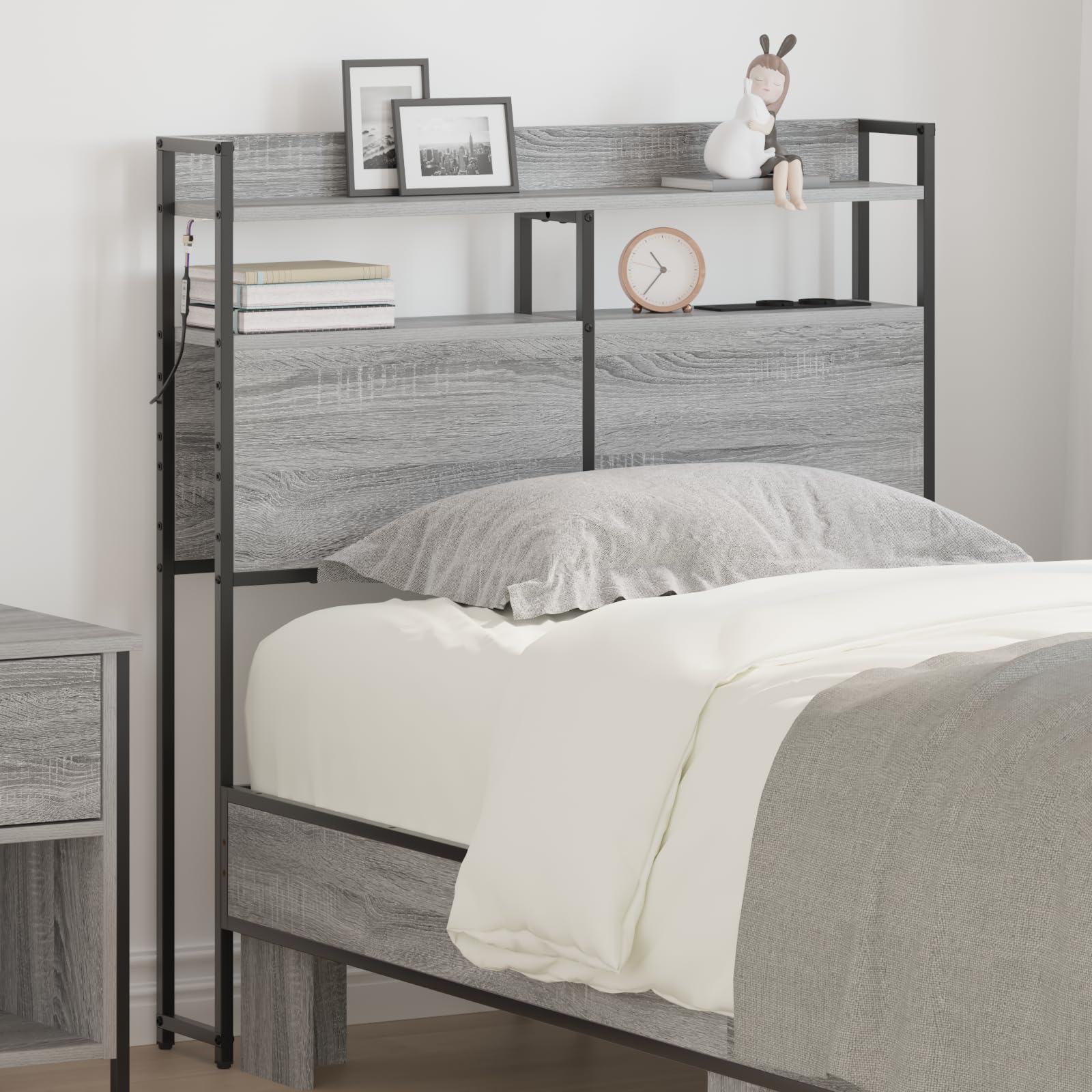 Générique Tête de lit de Rangement Gris Sonoma 90 cm Bois d'ingénierie,Meubles,Lits & Accessoires,Têtes et Pieds de lit,Noir,12.69 KG,859678