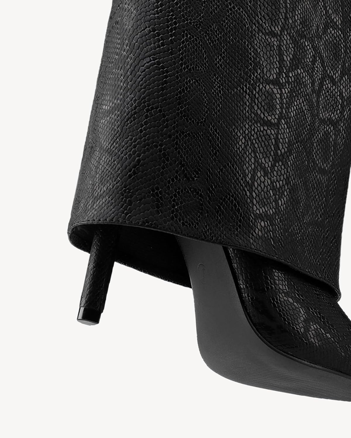 NEWBELLA Women's Fashion Mid Calf Boots - Pointed Toe Stiletto Heel Fold Over Collar Booties, Casual Versatile Boots for Fall & Winter