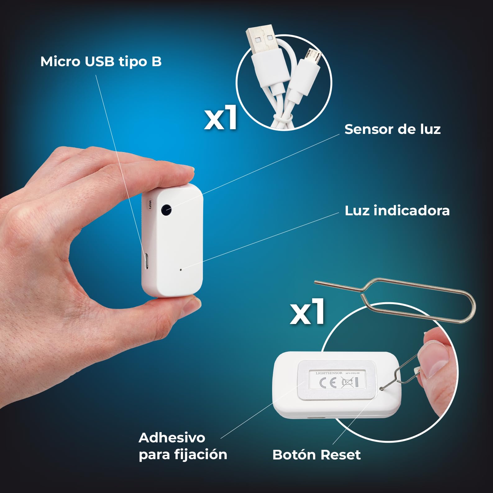 LED ATOMANT 4X Lichtsensor WLAN für Innen Smart Life App Lichtsteuerung