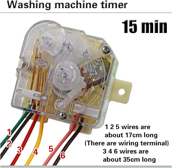 6 Wire 90 Degree Washing Machine Timer Washing Machine Timer Switch Wash Timer Semi-Automatic Double-Cylinder Washing Machine