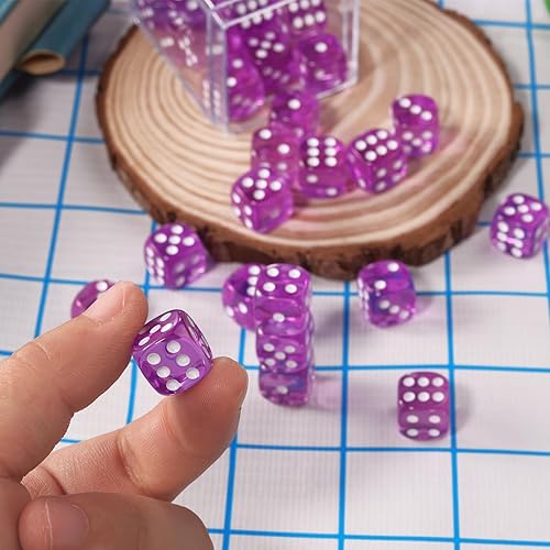 Vista 141 de Juego de 36 dados de 0.472 in de 6 caras de 0.472 pulgadas, juego de dados D6 de colores translúcidos, dados estándar de 6 caras