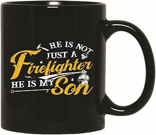Firefighter Son Humor Appreciation Gift for Fireman 11oz 15oz Black Coffee Mug