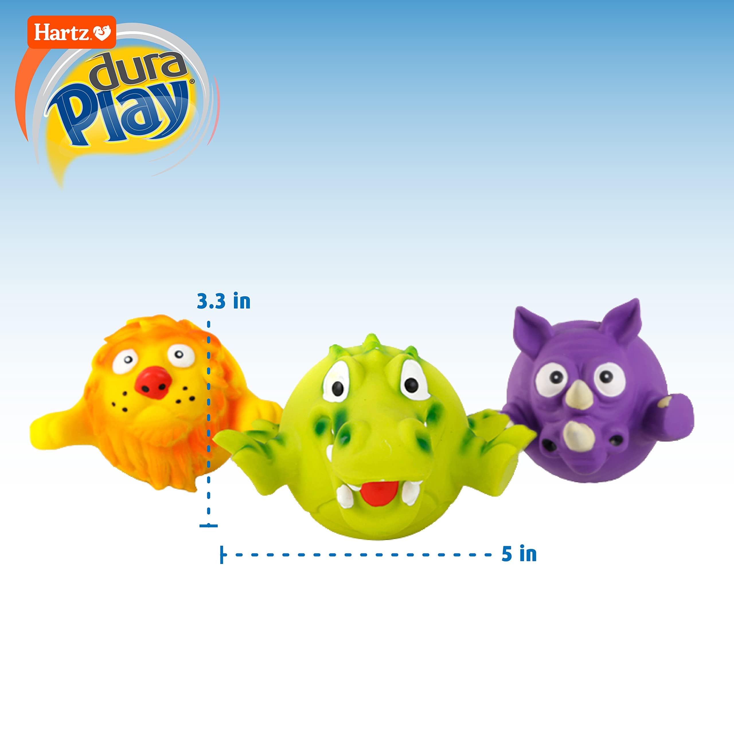 Pet Supplies : Hartz Dura Play Zoo Balloons Squeak Dog Toy