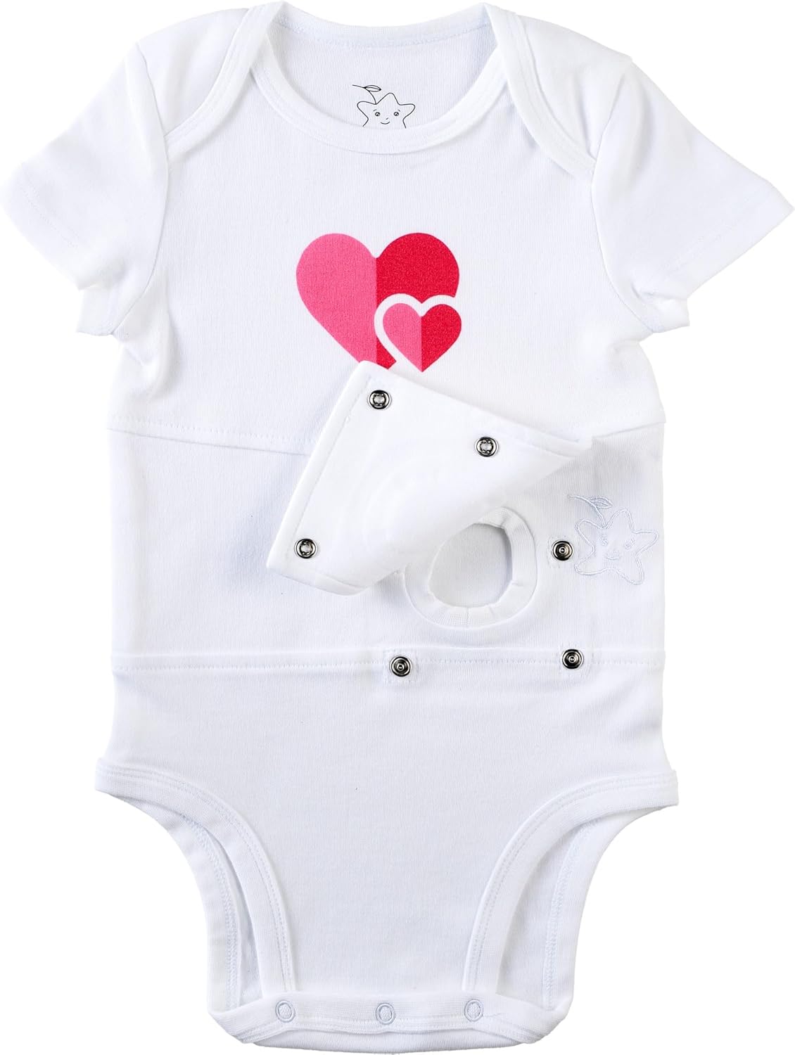 Feeding Tube Adaptive Onesie Undershirt for Babies, Toddlers, and Children – 100% Cotton, Short Sleeve Onesie
