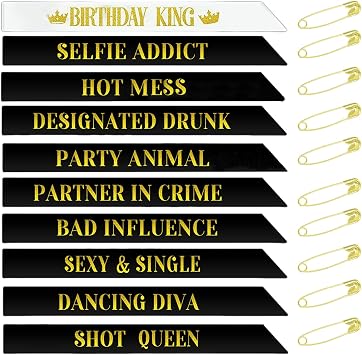 Birthday Sash Set for Women Happy Birthday Sashes for Hen Party Celebration Party Accessories 10 Pcs