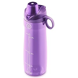 Pogo BPA-Free Plastic Water Bottle with Chug Lid, Purple, 32 oz.
