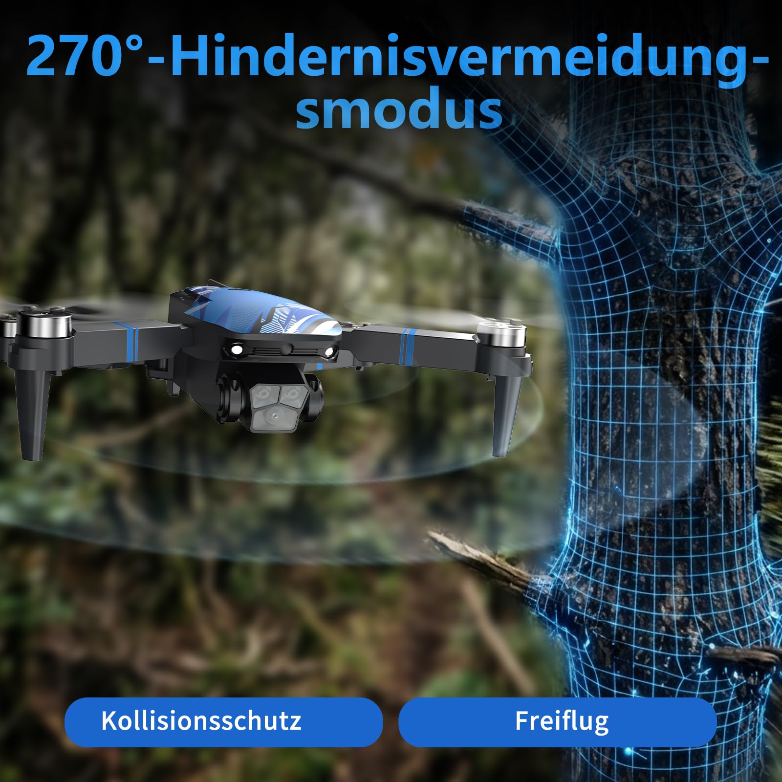 Drohne mit Kamera 4K LCD-Bildschirm FPV Video Bürstenloser Motor 270° Hindernisvermeidung Zusammenklappbarer RC Mini Quadcopter Unter 250G