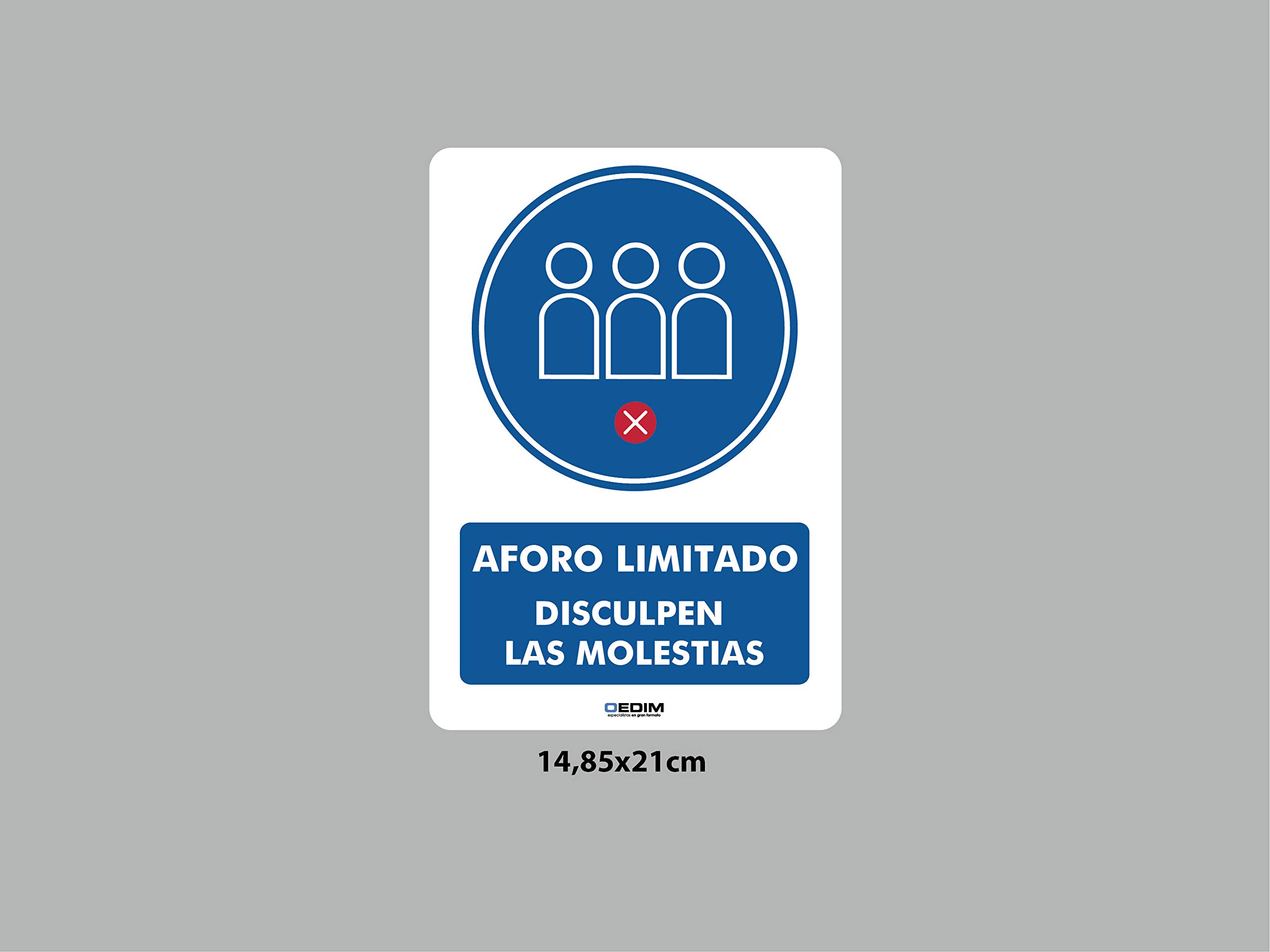 Oedim Confezione da 5 cartelli di avvertimento limitato, misura 14,85 x 21 cm, in alluminio bianco, resistente da 3 mm, durevole ed economico.