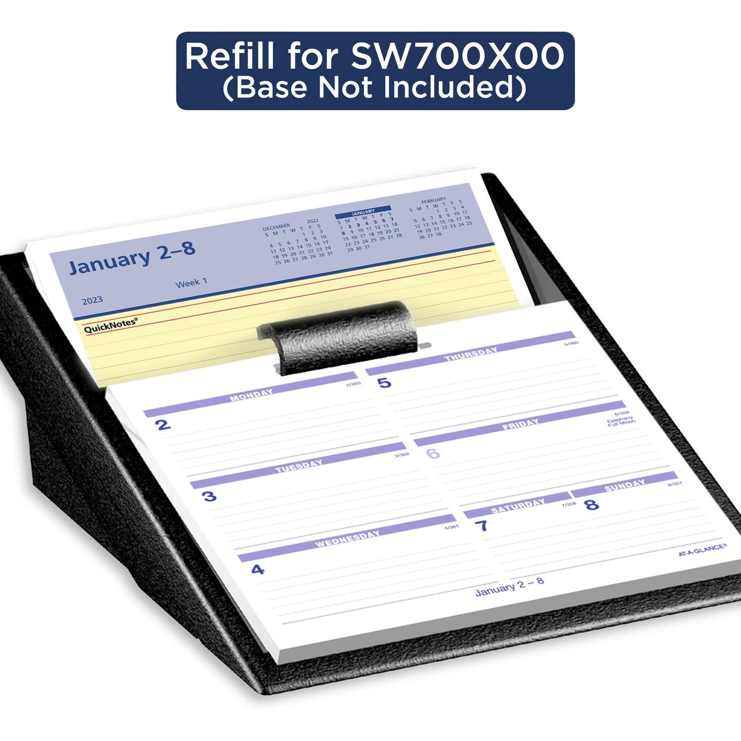 AT-A-GLANCE 2022 Weekly Desk Calendar Refill - 6x7 Inch Flip-A-Week With QuickNotes Section
