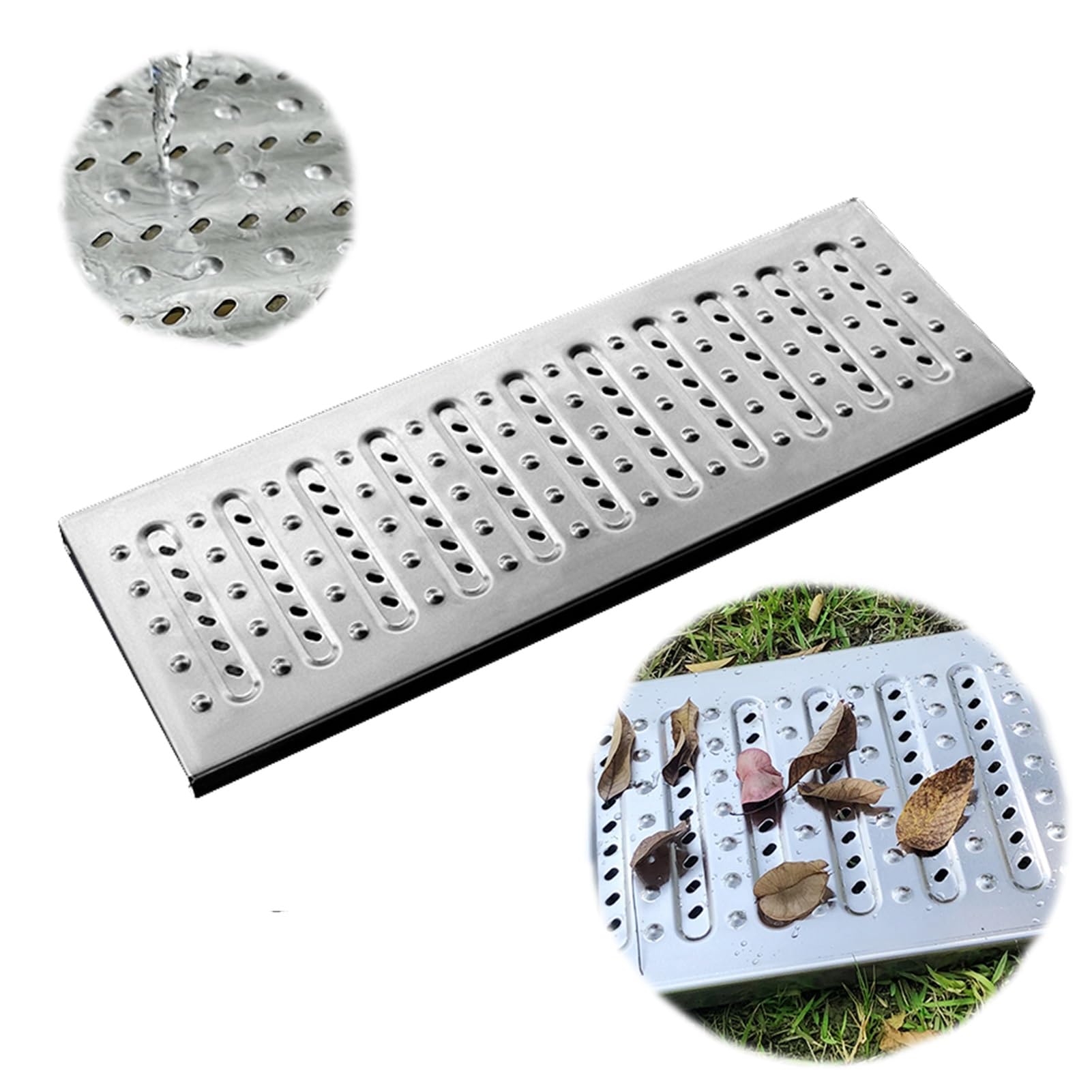 Grille de drainage en métal extérieur intérieur avec couvercle de vidange carré solide