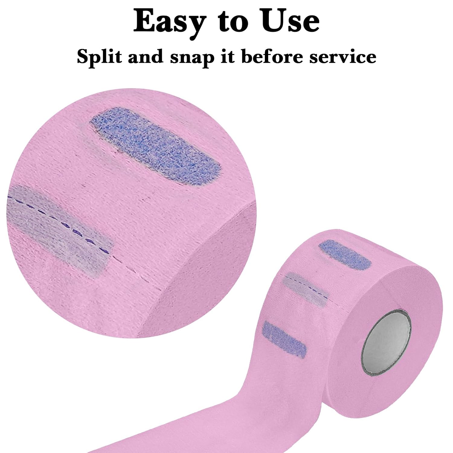 Barber Neck Strips - 5 Rolls 500 Pieces Pink, Disposable & Flexible Water-Resistant Self-Adhering Paper for Salon Hair Cutting & Styling image 3