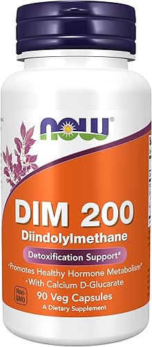 NOW Foods Suplementos, DIM 200 (diindolilmetano) con D-glucarato de calcio, 90 cápsulas vegetales