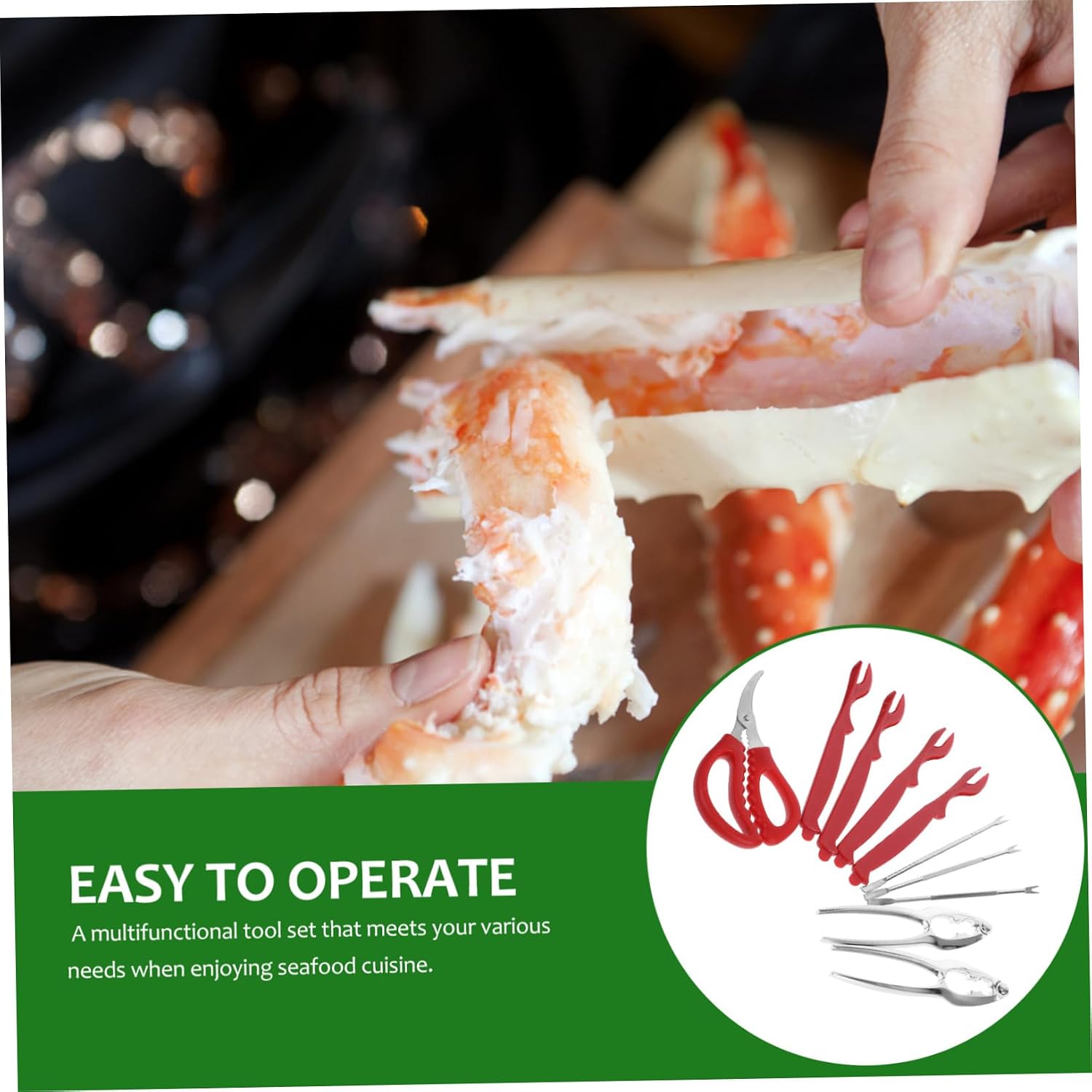 Ciieeo Stainless Steel Shrimp and Crab Tool Crab Picks Eating Tool Seafood Forks Lobster Picks Utensils for Seafood Ergonomic Handle Skid-resistant Grip