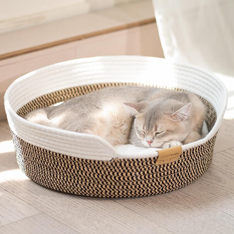 Cama Cesto para Gatos em Corda de Algodão com Almofada CHEERHOME PETS B007