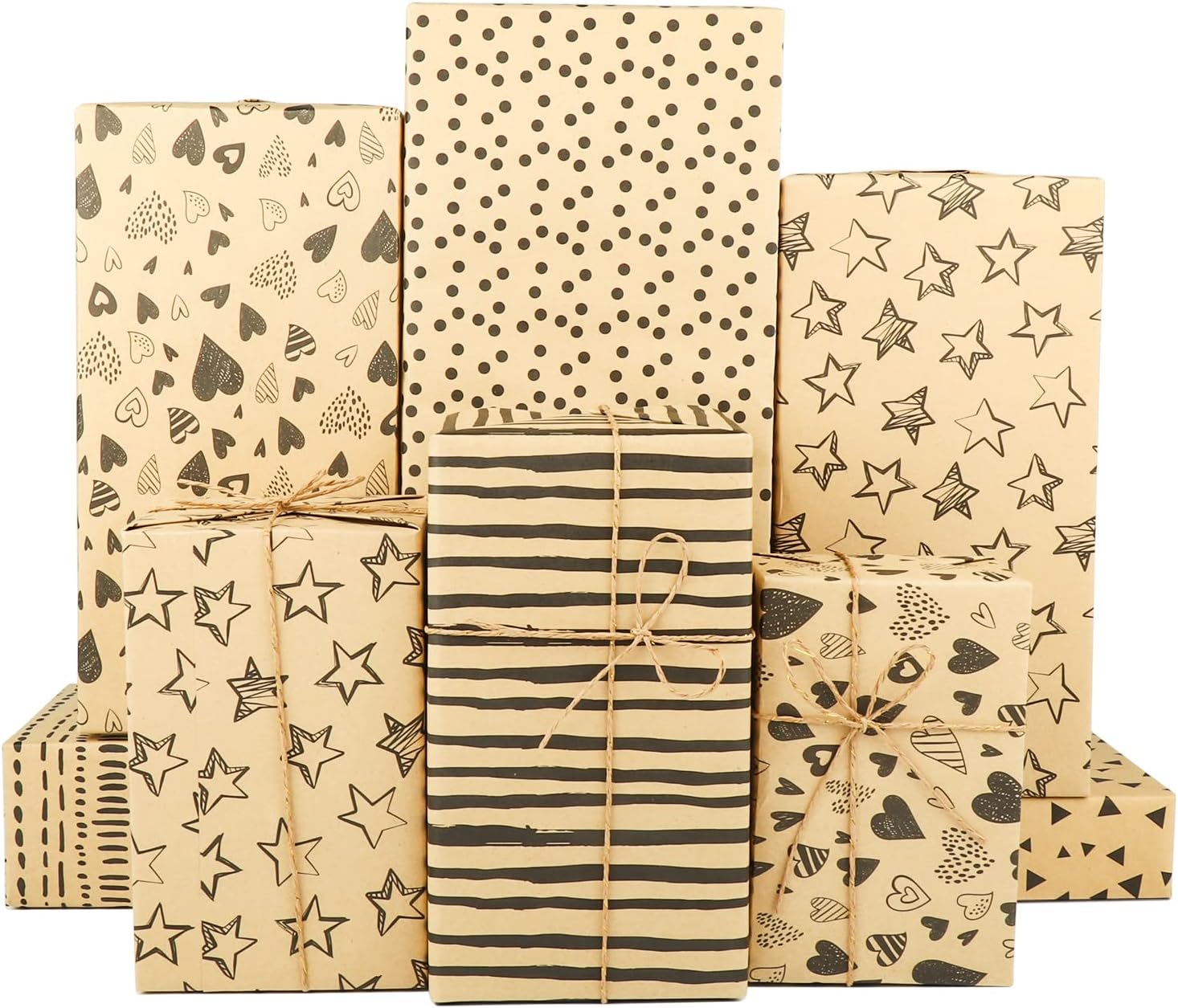 Benherofun Brown Kraft Wrapping Paper Gift Wrapping Paper