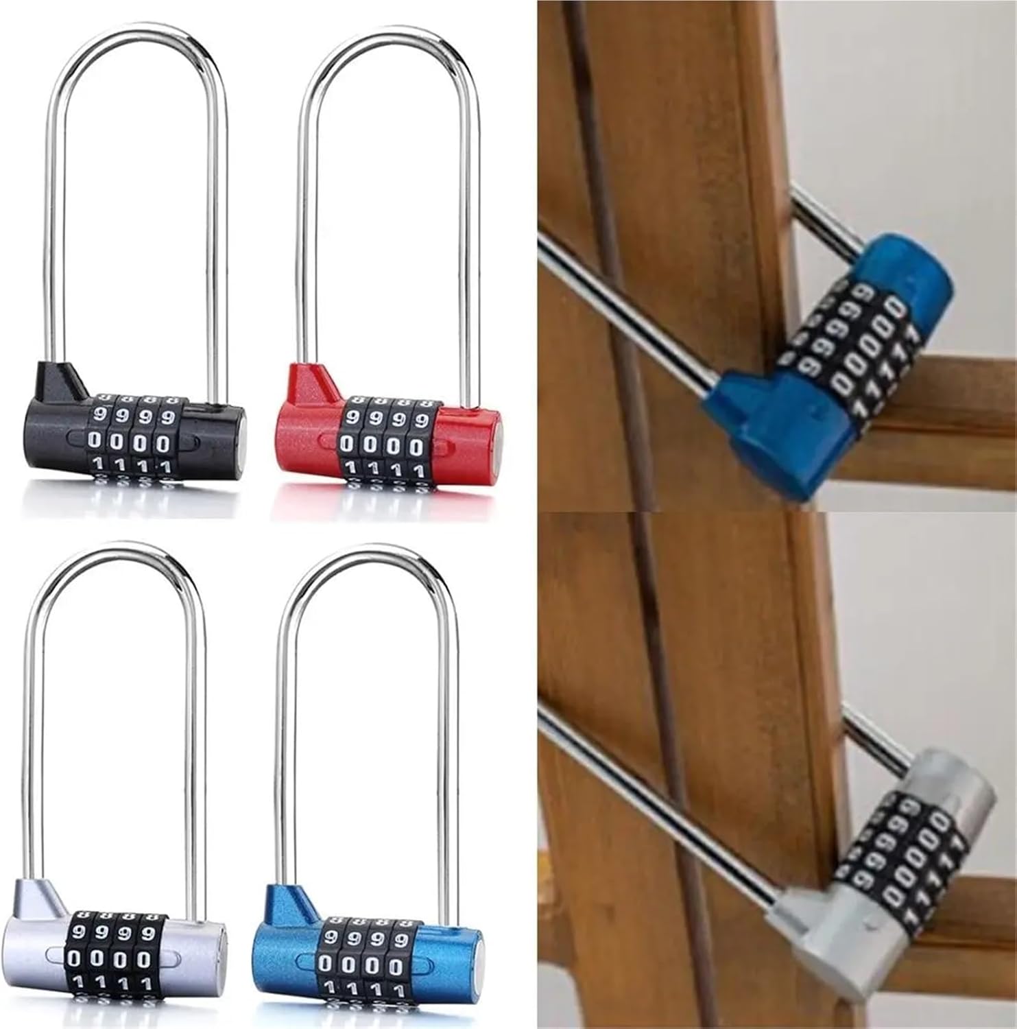 Code Lock Lengthened Shackle 4 Digit Combination Password Padlock 1Pcs(8)
