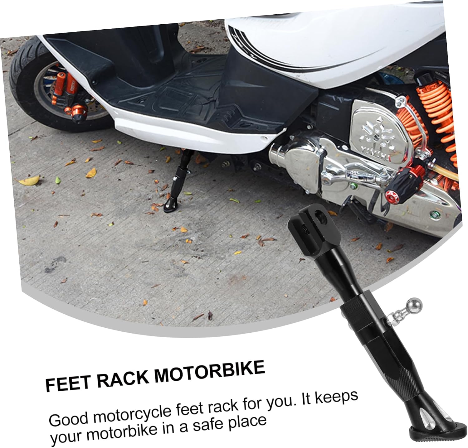 STOBAZA Adjustable Motorcycle Kickstand Modified Foot Side Stand Non Skid Design for Stable Support for Balancing Motorbikes Uneven Ground
