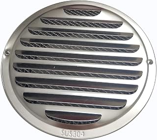 4 inch Soffit Vents Louver Grille Cover 304 Stainless Steel Air Vent Built-in Fly Screen Mesh Wall/Celling Mounted Ventilation Outlet Fit for 4 inch Hose