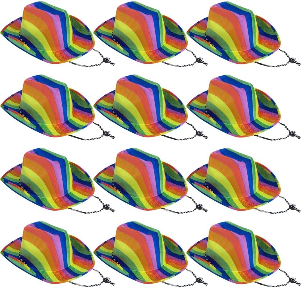 Fun Express Rainbow Cowboy Hat - 12 Pieces