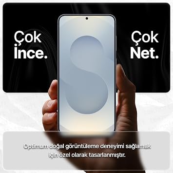 Teknoft Samsung Galaxy S25 ile Uyumlu Otomatik Hizalama Aparatlı Takılırken Toz Toplama Özellikli Ekstra Güçlendirilmiş Lazer Kesim Ekran Koruyucu Kırılmaz Cam