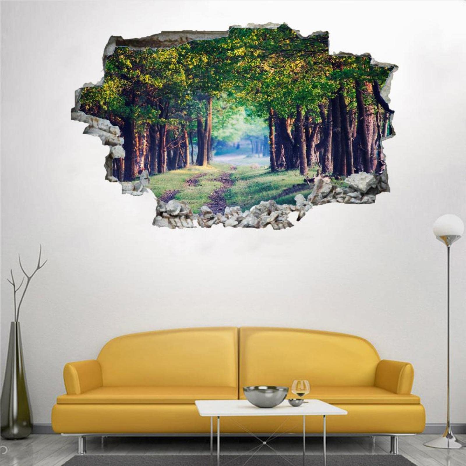Foresta Adesivi da Parete 3D Piante Decorazioni Parete Stickers Murali Soggiorno Asilo Nido Camera da Letto per Bambini 80x120cm