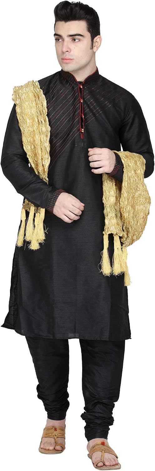 Buy SKAVIJ Men's Art Silk Kurta Pajama 