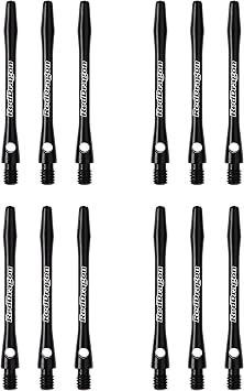 RED DRAGON Aluminum Dart Shafts - Laser-Etched Replacement Stems for Durable Flight Support & Balanced Throw Control - 12 Shafts 4 Sets