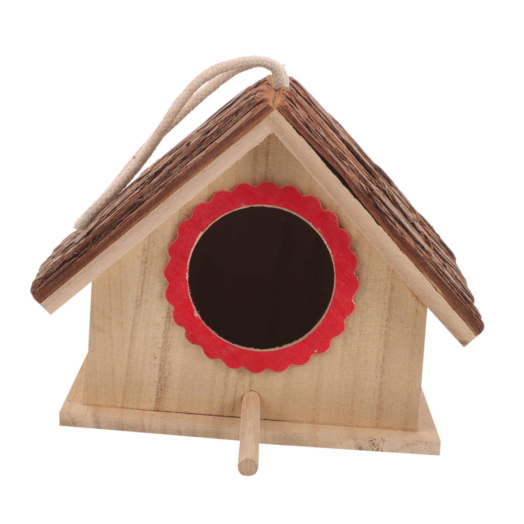 VANZACK 3piezas Casa De Pájaros De Madera Natural para Jardín Exterior para Aves Refugio Seguro para Gorrión y Periquitos Diseño Rústico y para Patio y