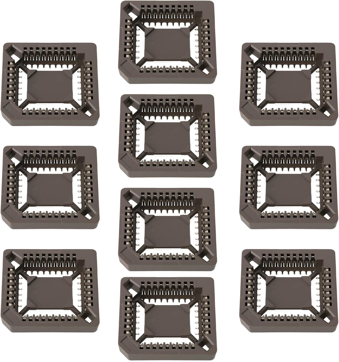 10pcs 32 Way 2.54mm Pitch SMD PLCC IC Socket for Electronics and Circuit Boards