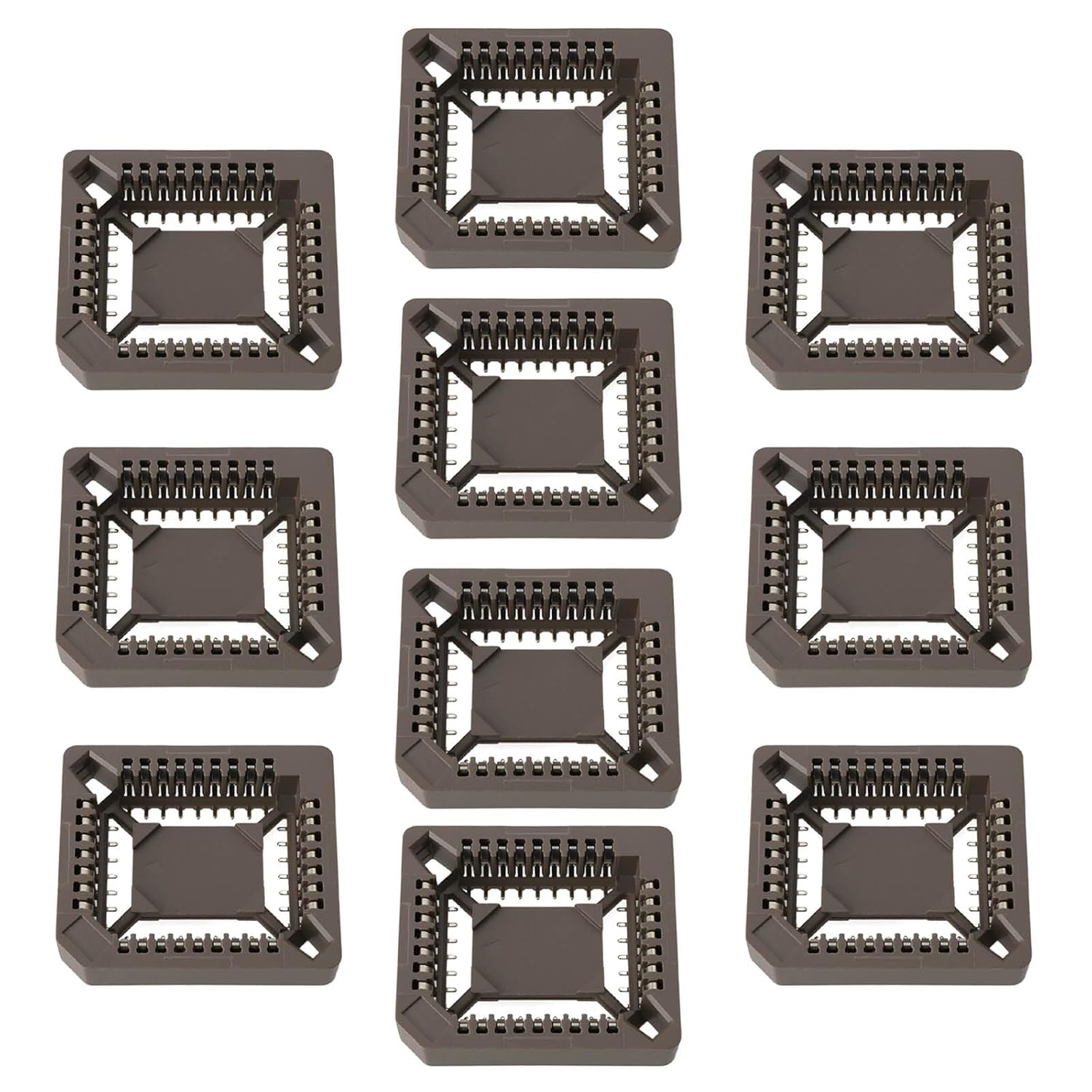 SING F LTD 10pcs 32 Way 2.54mm Pitch SMD PLCC IC Socket for Electronics and Circuit Boards
