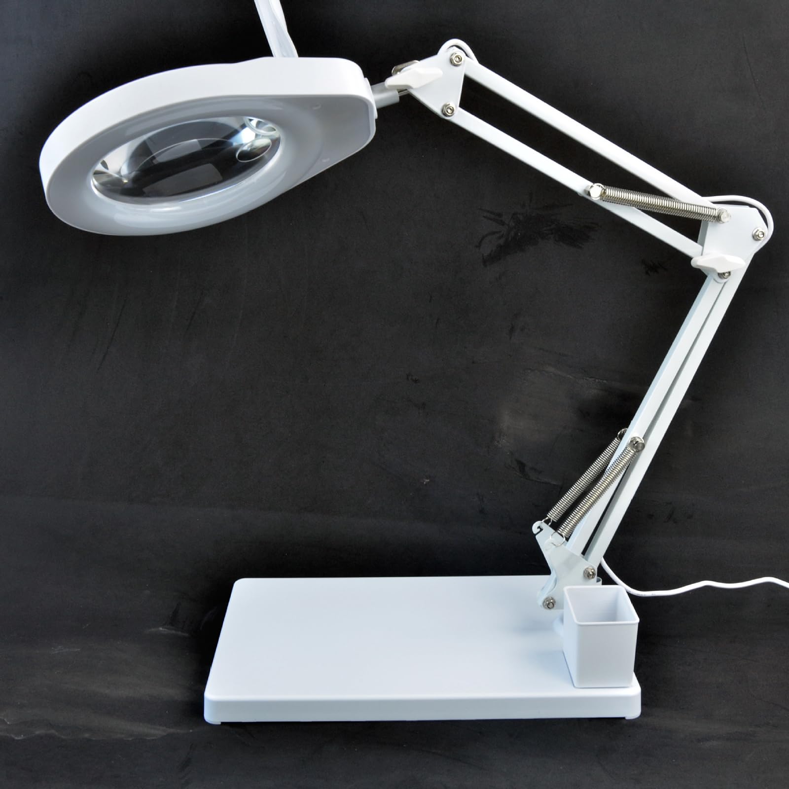 Lupa de 10 aumentos con luz y Soporte, Lente de Cristal óptico Grande de 5", 3 Modos de Color Regulables sin escalonamientos, Lupa de Escritorio con Brazo Giratorio Ajustable para