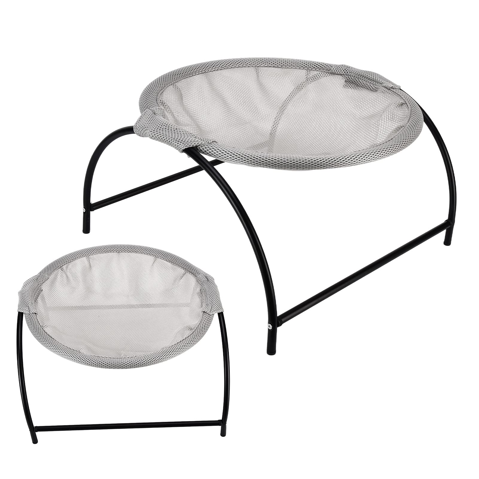 FLEXMAN Letto Sospeso per Gatti, Amaca per Gatti Morbida e Traspirante, 16,9X16,9X9,6 Pollici Letto per Animali Lavabile Staccabile per Gatti, Barboncini, Pomerania, Terrier (Gris)
