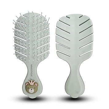 Majestique Small Hair Brush - Travel Detangling Brushes - 100% Bio-Friendly Detangling Brush for Baby Kids, Women, Men - Mini Hair Brush - Pocket Pro, for Curly Hair, Wet Dry Hair Tangle Brush