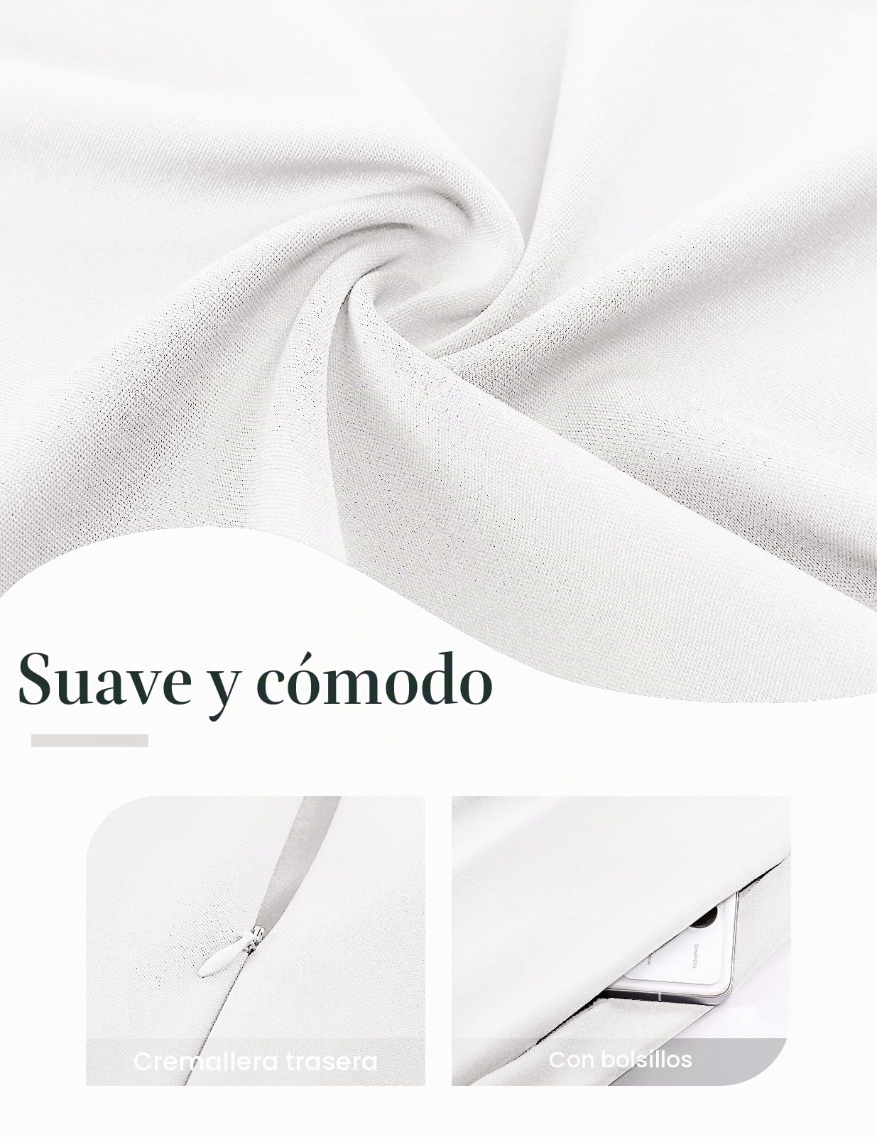 Bbonlinedress Vestido de Cóctel Fiesta Midi para Mujer Vestido Formal para Invitada de Boda Cuello en V Longitud del Té con Manga 3/4
