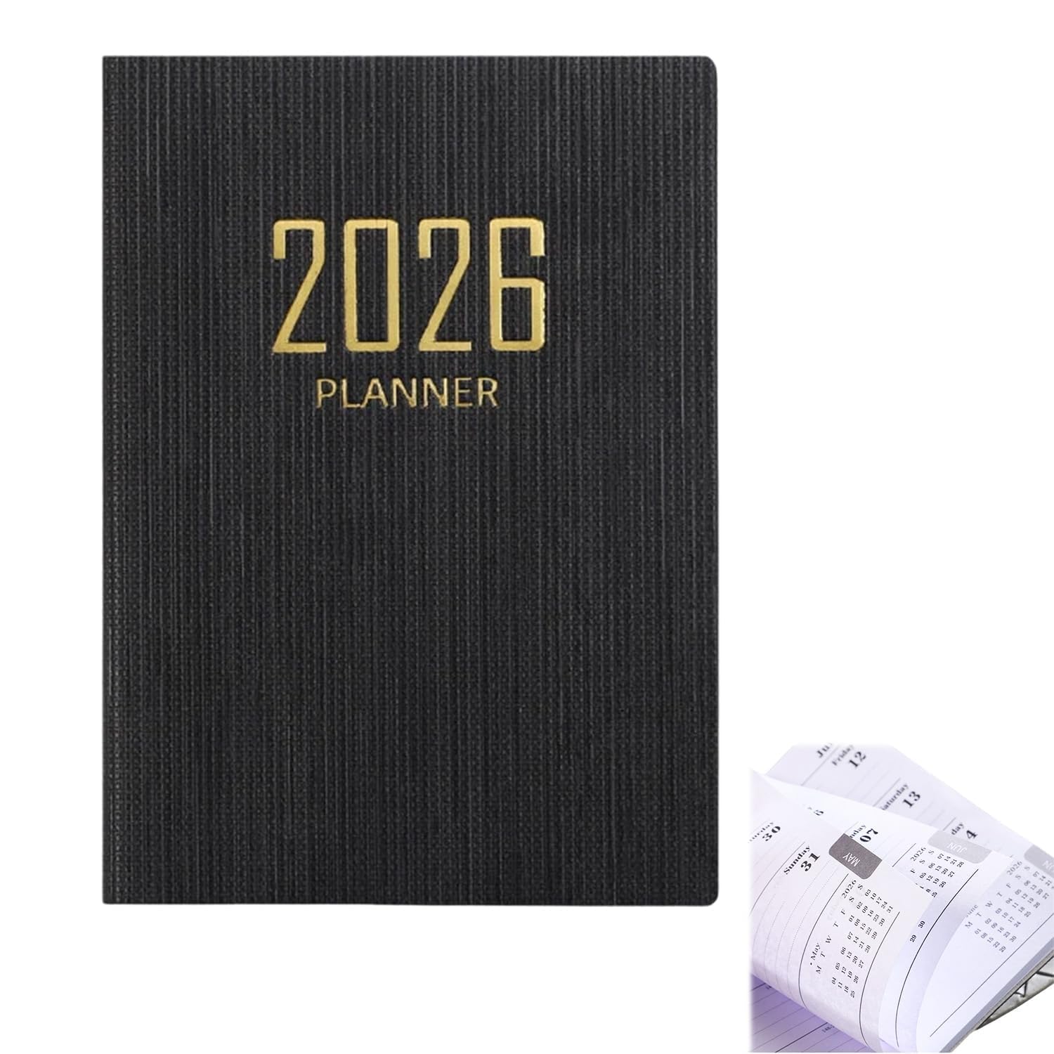 2026 Diary - Faux Leather Diary 2026 A5 Page A Day, Versatile Everyday Planning and Personal Time Management, Year Planner for Business, Office, Home, Traveling, Organization, Appointments