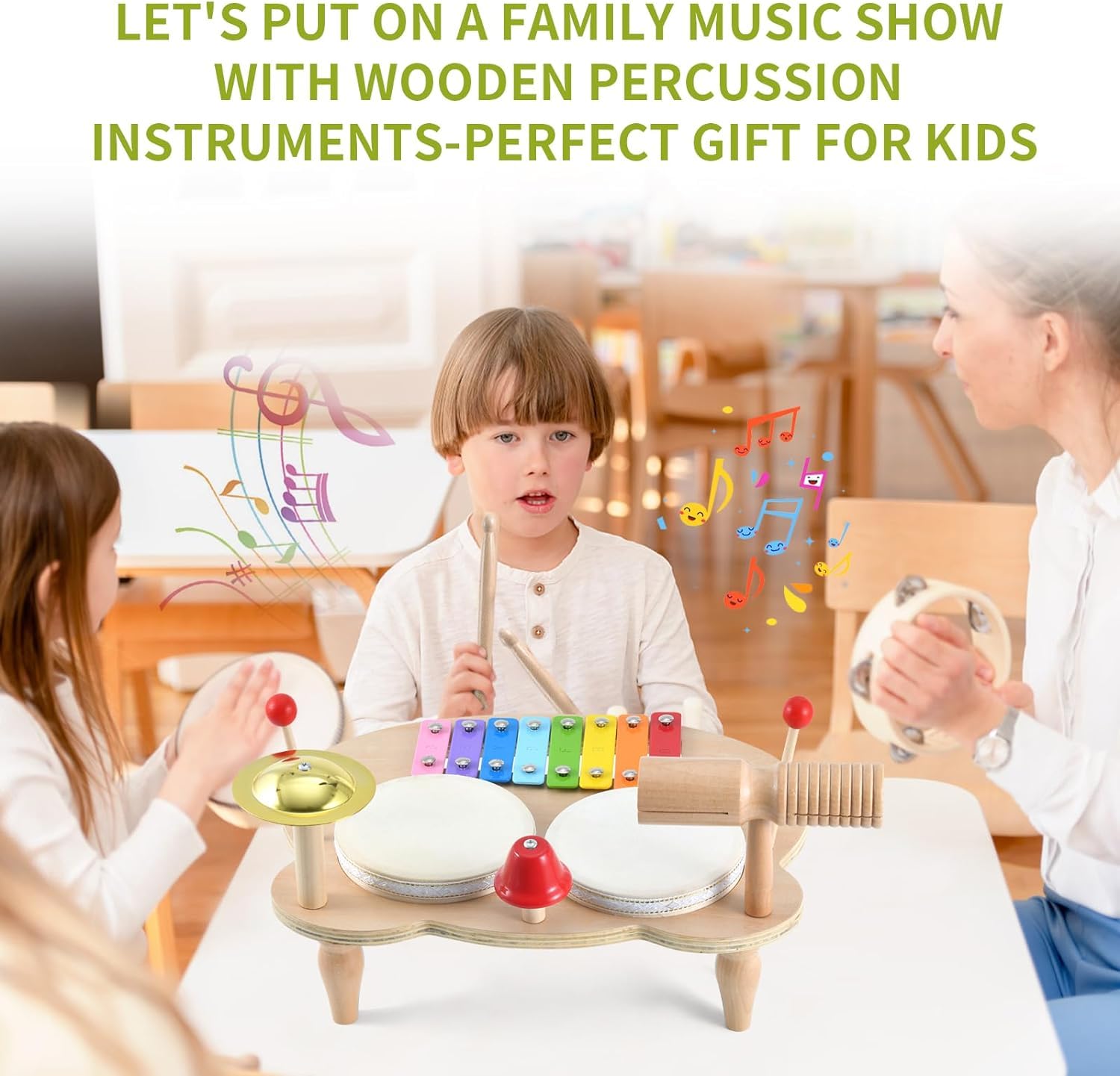 Vanplay Wooden Toys Kids Drum Kit Musical Instruments For Toddlers Baby Drum Mus | UK - View #9