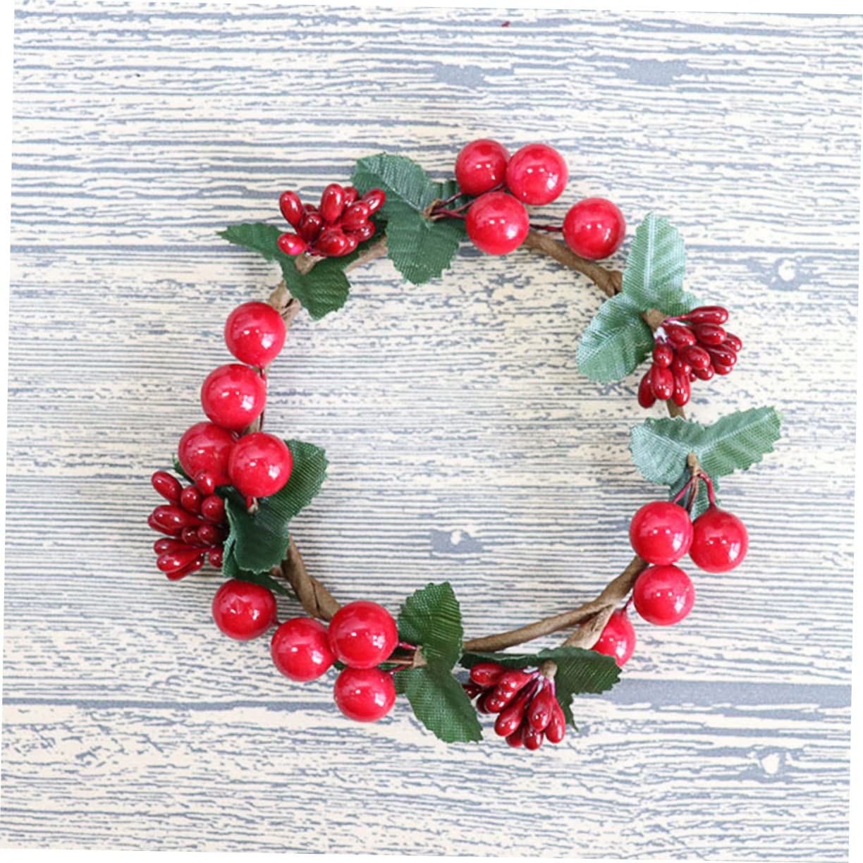 BCOATH 5pcs Red Berries Garland Candleholder Wreaths for Home Decoration Suitable for Parties and Festive Events Adorable Holiday Decor