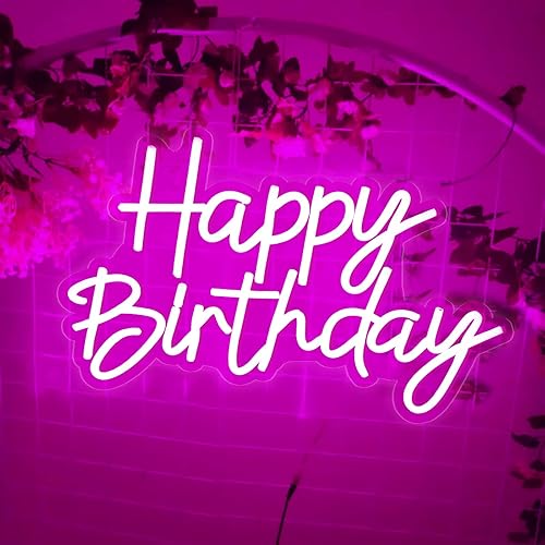 Miniatura 4 de La luz nocturna LED de neón de feliz cumpleaños se puede utilizar para cumpleaños, bodas, aniversarios, Navidad, decoración del hogar, fiesta, telón