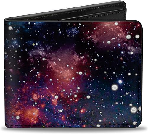 Buckle-Down - Cartera con cierre de hebilla para hombre diseño de collage de polvo espacial multicolor 40 x 35 US Buckle-Down - Cartera con cierre de hebilla para hombre diseño de collage de polvo espacial multicolor 40 x 35 US