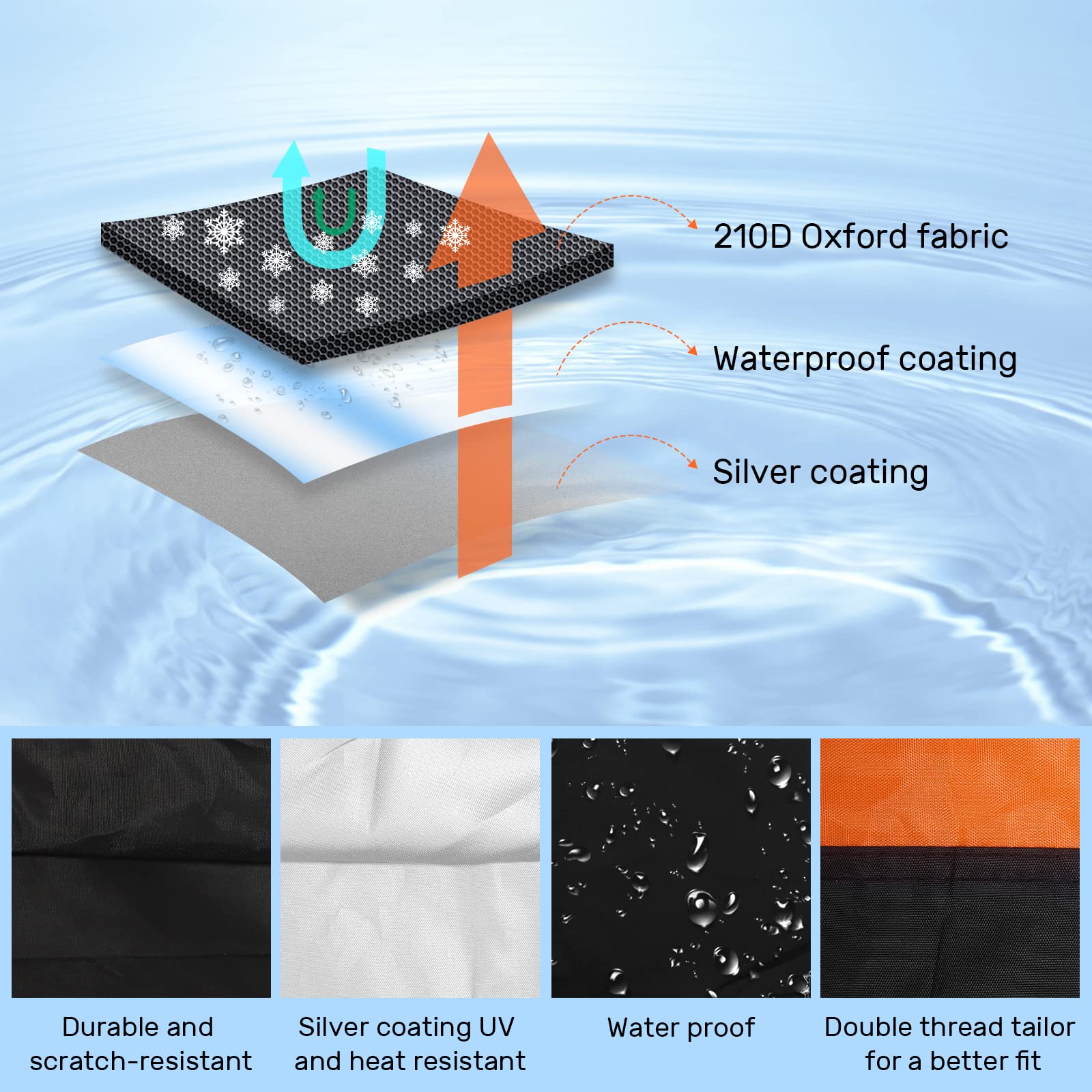 Housse De Moto 210D Imperméable Pour L'extérieur, Toutes