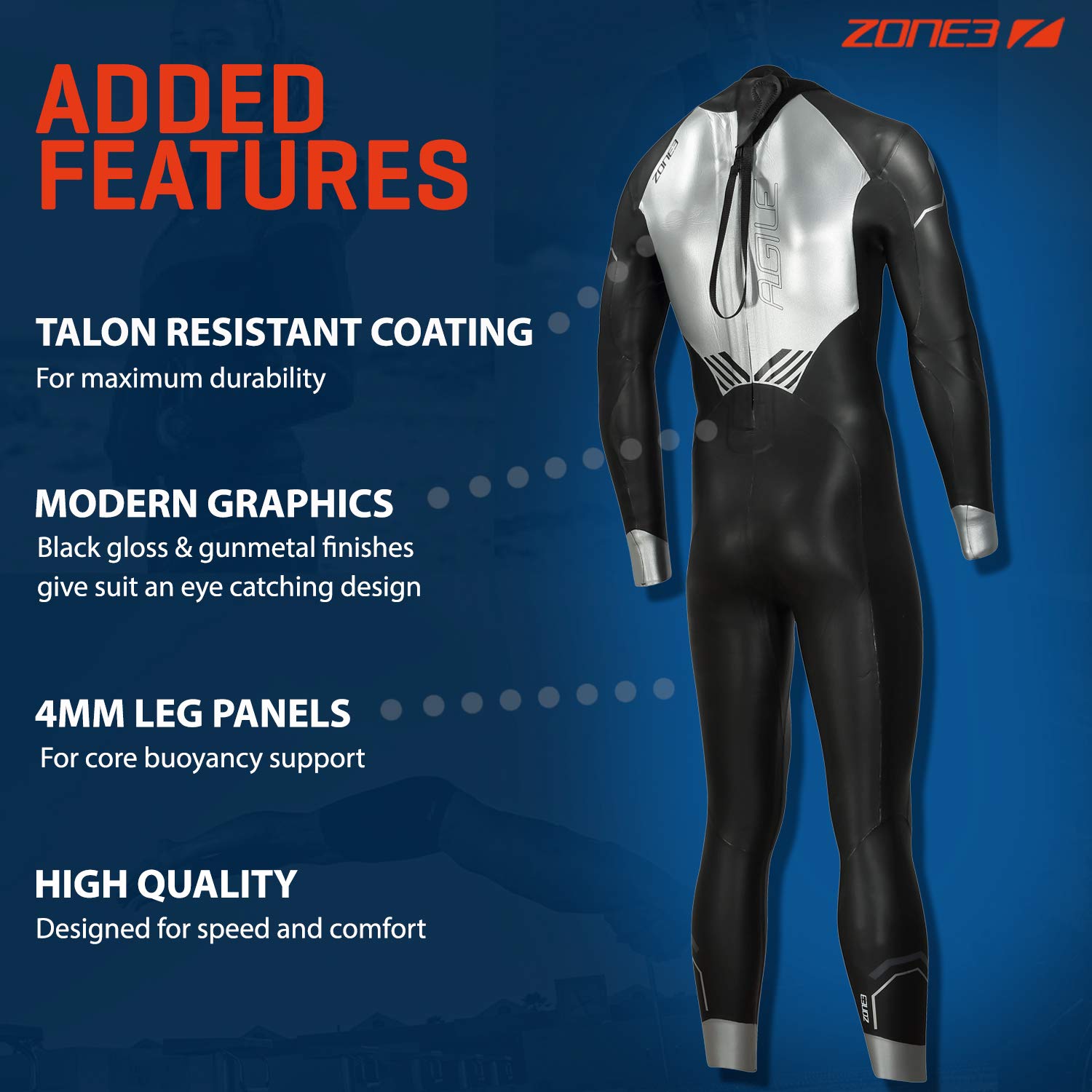 【1回のみ使用備品】ZONE3 agileフルスーツ トライアスロン　サイズSM Agile Wetsuit – ZONE3