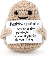 TOYMIS Mini Knitted Wool Potato Toy with Positive Card - Cute Crochet Cheer Up Doll Gift for Friends, Christmas, Valentines