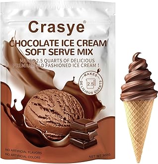 Ice Cream Mix Chocolate Soft Serve Mix Soft Serve Mixes Base Powder Homemade for Ice Cream Maker Machine - 10 Ounce
