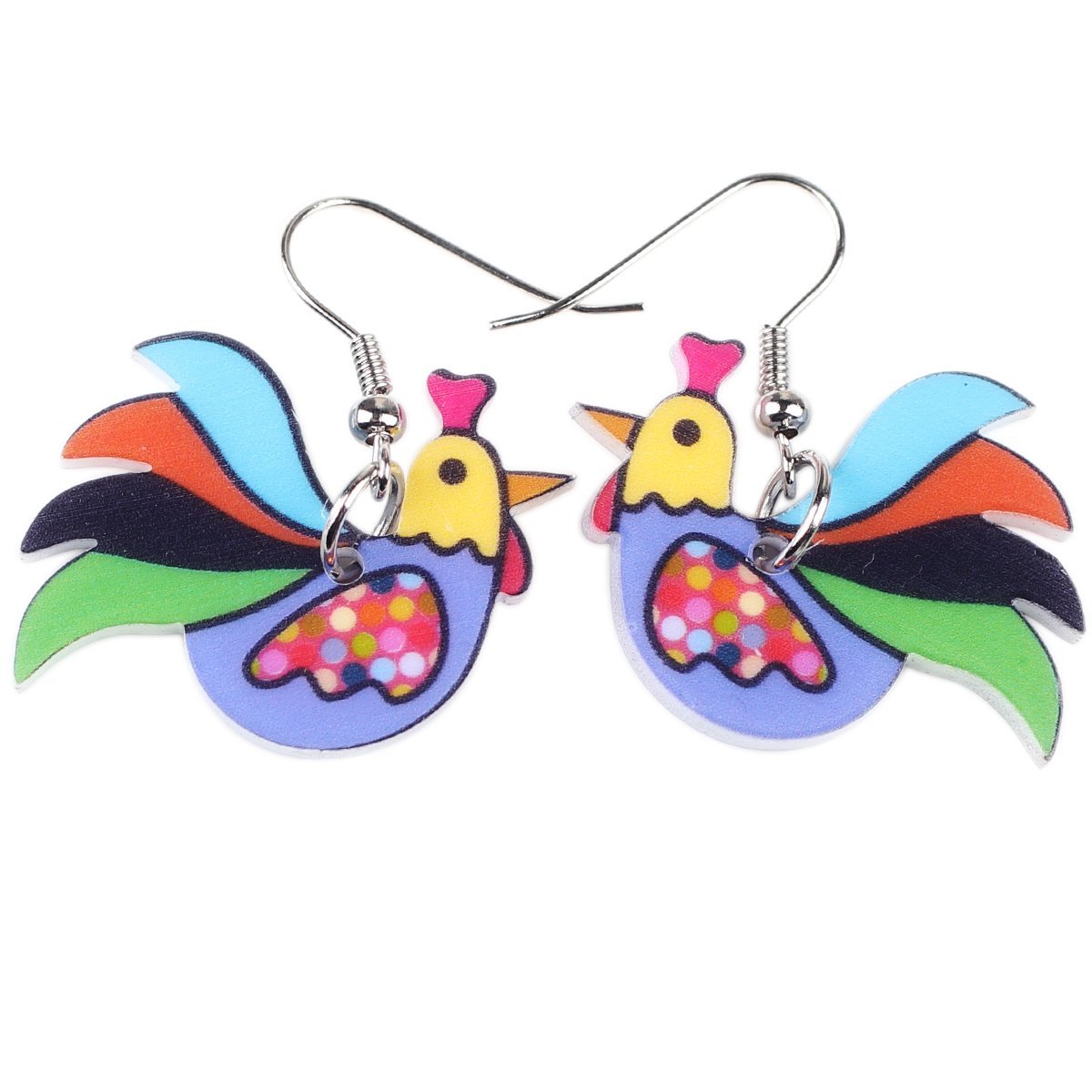 Bonsny Drop Chicken Earrings Acrylic Big Long Dangle Earrings 2016 News Brand Fashion Jewelry