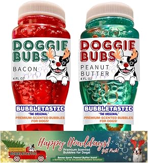 Holiday Dog Bubbles Gift Pack, 8 oz Total, Bacon and Peanut Butter, Set of 2